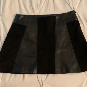 ZARA SUEDE AND LEATHER PANEL MINI SKIRT